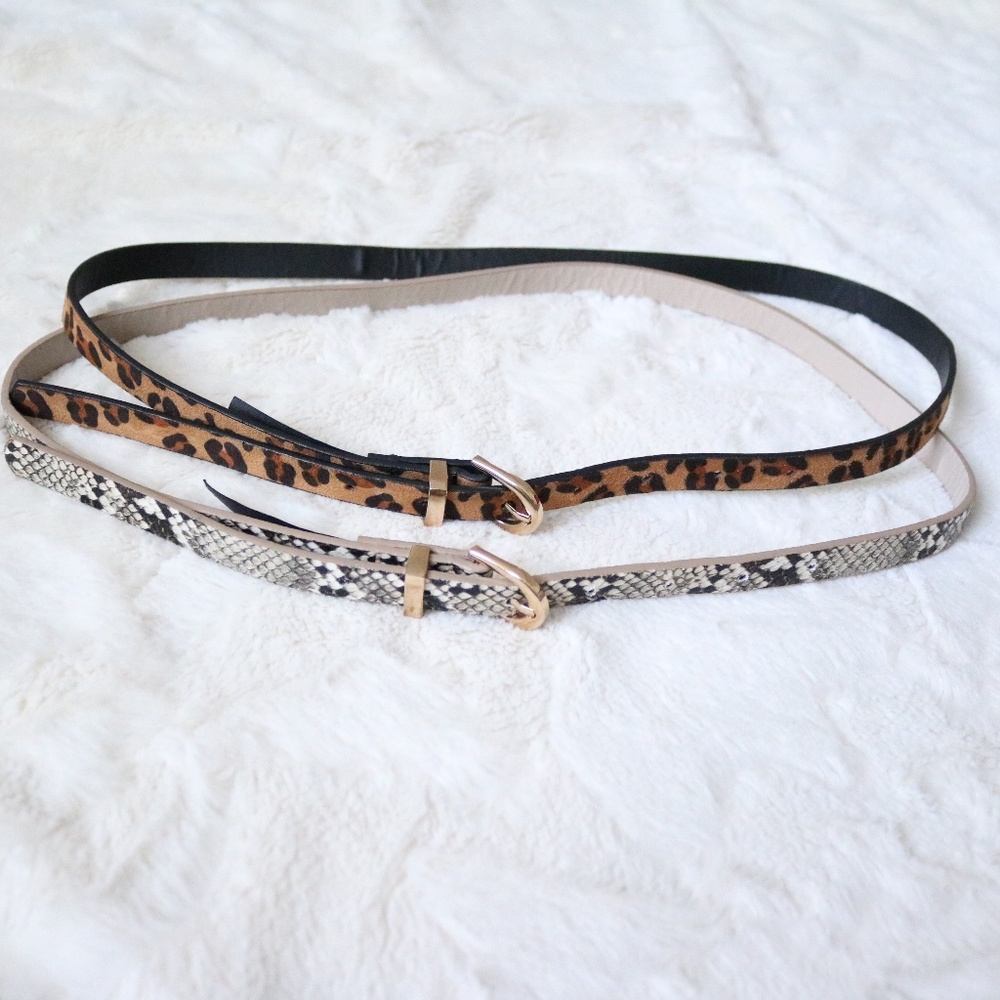 Animal Print Leopard & Snake Belt Set